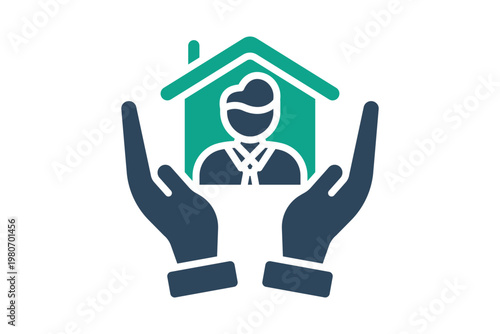 Welfare solid icon. Icon related to social services. Government elements vector illustration