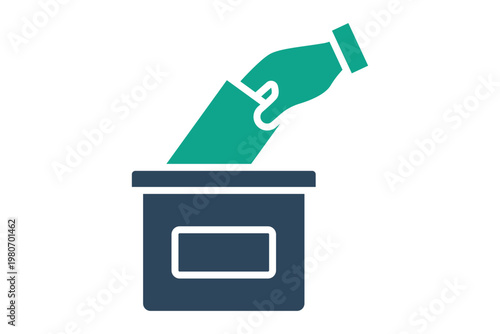 Ballot box solid icon. Icon related to democracy and elections. Government elements vector illustration