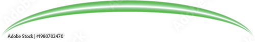 Green gradient arc shape on transparent background vector graphic element