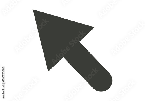 Puntero de cursor negro clásico con punta redondeada para navegación en interfaces digitales y sistemas informáticos