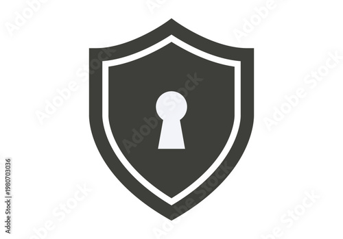 Icono de escudo de seguridad con cerradura central que representa protección de datos y privacidad de información