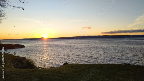 Sunset on Bolsena lake. Viterbo, Lazio. Italy