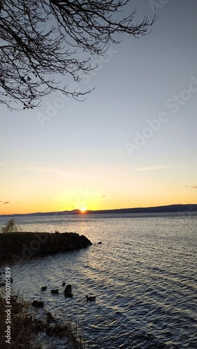 Sunset on Bolsena lake. Viterbo, Lazio. Italy