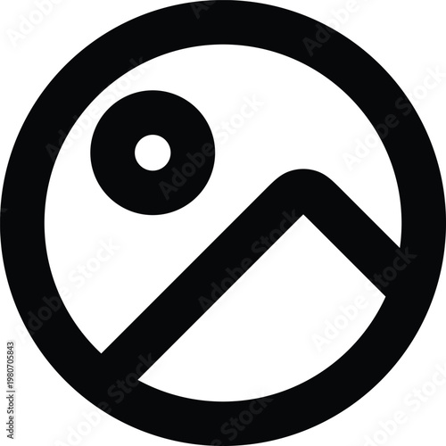 Ancient yin and yang symbol with a spiral inside the black half