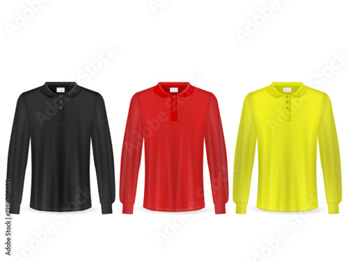 T-shirt long sleeve set on a white background. Vector illustration.