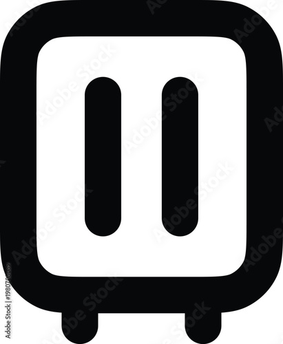 Icon of a vertical parallel parking sign with rounded corners and feet