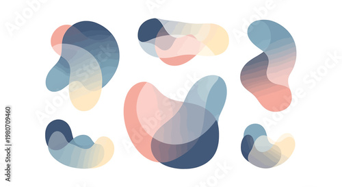Colorful abstract shapes design elements 4.