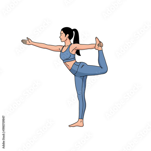 Woman in yoga balance pose.