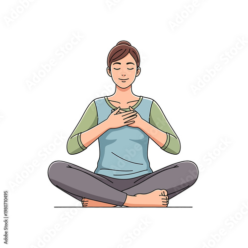 Woman Doing Yoga Meditation Exercise.