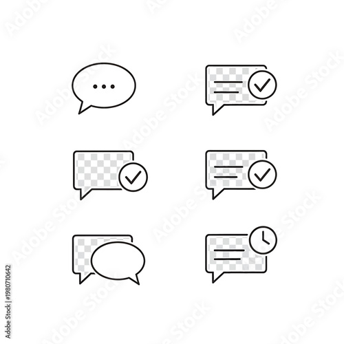 Chat speech bubbles with check marks.