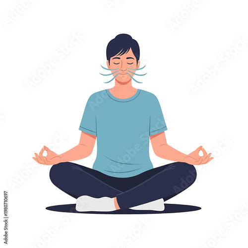 Woman meditating in lotus position 6.