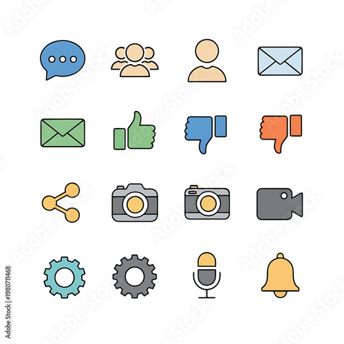 Collection of social media icons symbols 1.