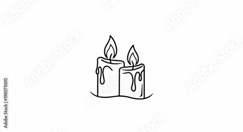 Two lit candles with dripping wax