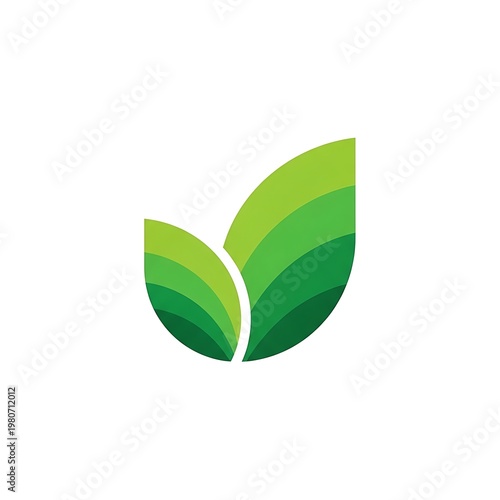 Green leaves logo with layered design and vibrant nature colors.