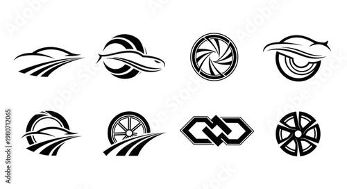 Collection of car logos and automotive symbols.