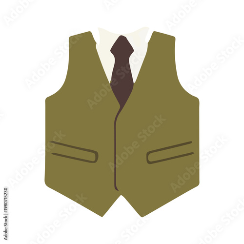 Professional Waistcoat With Tie Icon