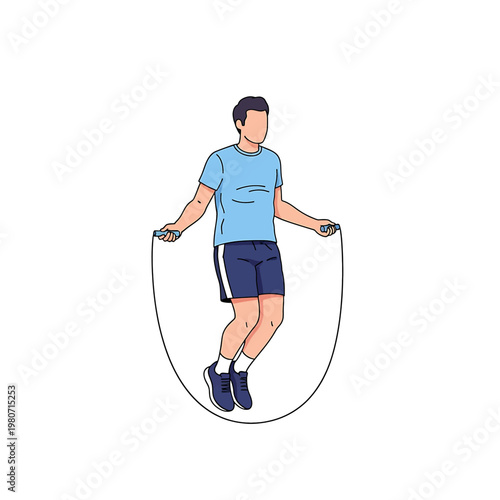 Man jumping rope fitness exercise 1.