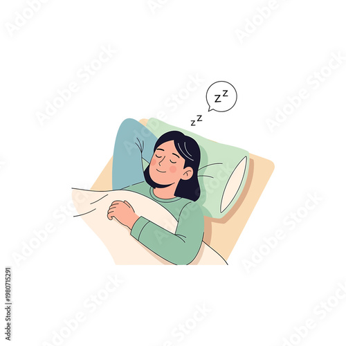 Woman Sleeping on a Pillow Peacefully.