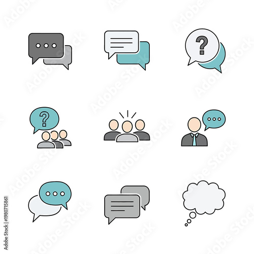 Collection of chat and speech bubbles.