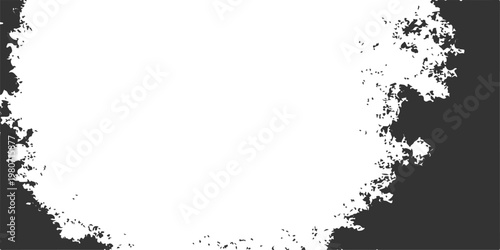 Vintage floral grunge design featuring a black ink splash frame and dirty paint texture ornament vector illustration