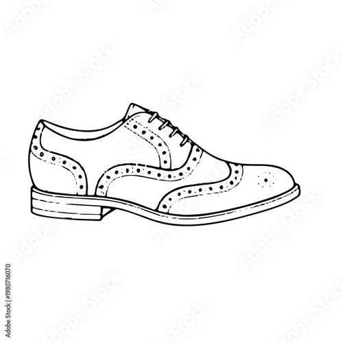 Classic Men's Brogue Shoe Illustration
