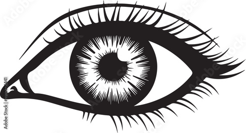 Black and white of a human eye monochrome