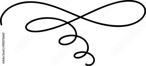 Vintage vector divider scroll ornament separating content with a delicate swash. Classic design element for text, pages, or general decoration