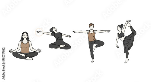 An artistic vector illustration shows the black silhouette evolution of ballet dancers in action on stage, capturing the human body in a graceful dance shadow of sport and music