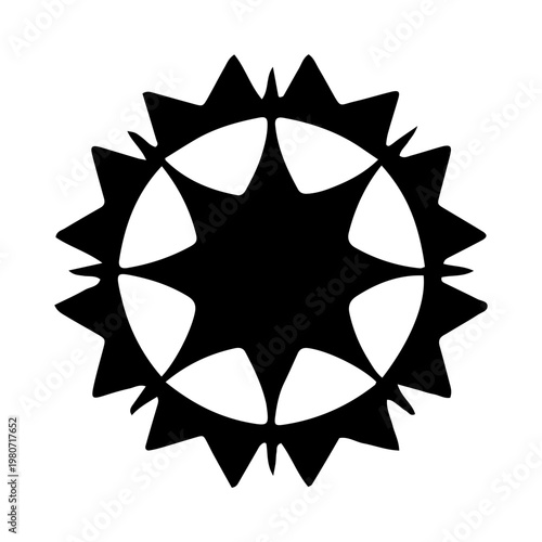 Black Abstract Geometric Star Silhouette