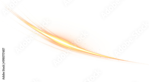 Fotografi Golden Light Streak With Fiery Glow Isolated On Transparent Background