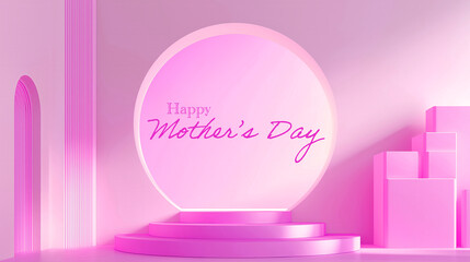 Happy Mother's Day cover, abstract pink room