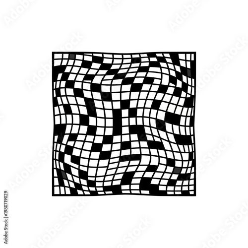 Black and white mosaic tile pattern.