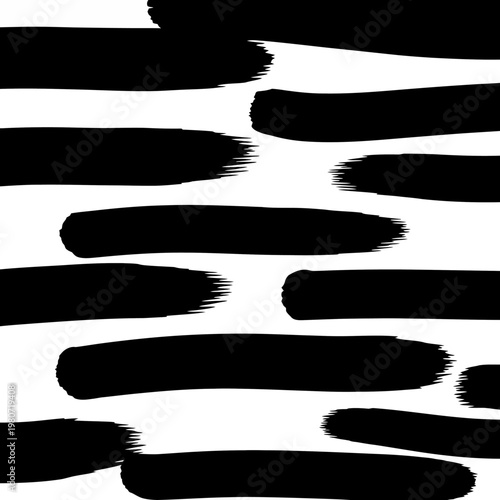 Black Brush Strokes on White Background.