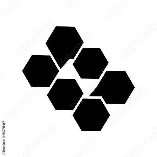 Black hexagons in a cluster.