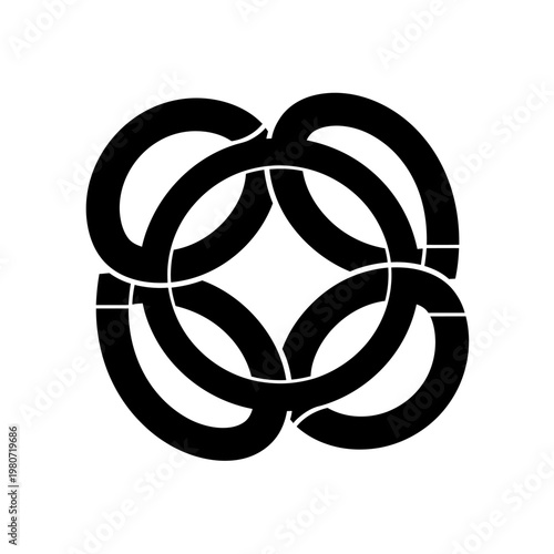 Black Interconnected Ring Design Pattern.