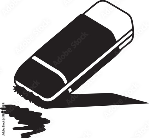 Black eraser with smudge white mark