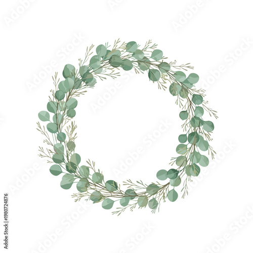 Delicate Eucalyptus Wreath for Elegant Decoration and Floral Arrangements