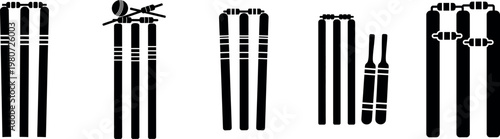 Cricket stumps and bail silhouette essential equipment for the gentleman's game