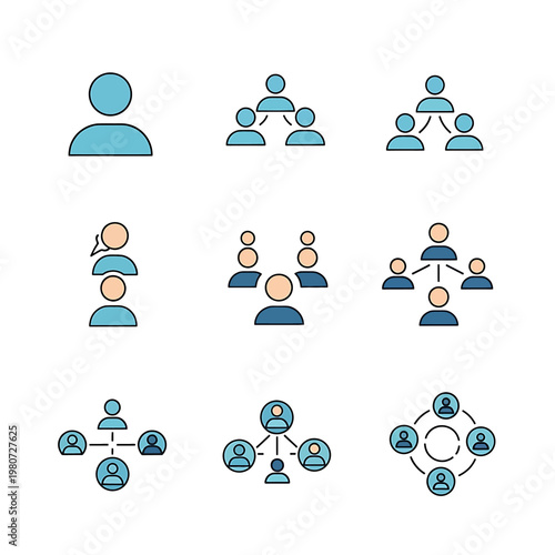 People icons in different connections.
