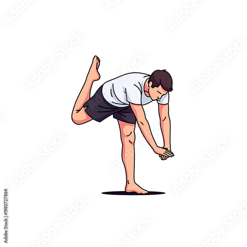 Man doing yoga exercise stretch.