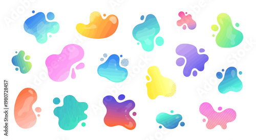 Colorful abstract puzzle pieces shapes.