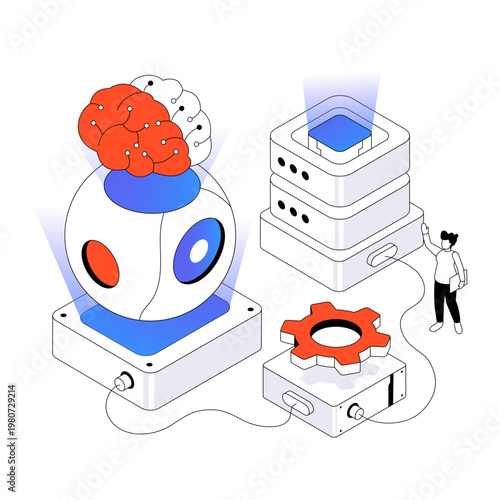 A colored design illustration of robot configuration 