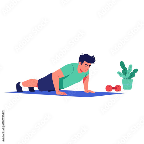 Man doing push up exercise.
