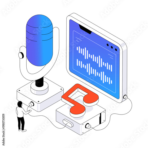 Modern design illustration of voice recognition