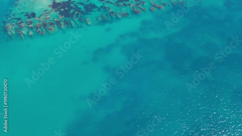 Top view of turquoise tropical sea