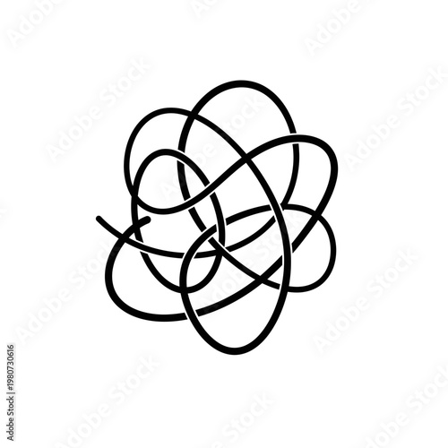 Black intertwined oval shapes pattern.