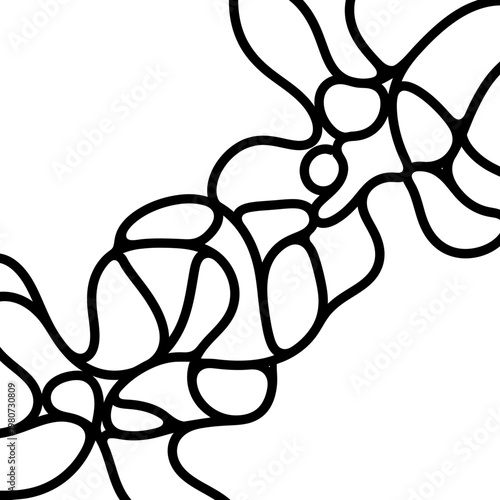 Black lines forming abstract shapes.