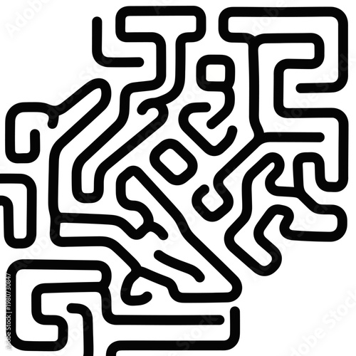 Black lines forming complex maze pattern.