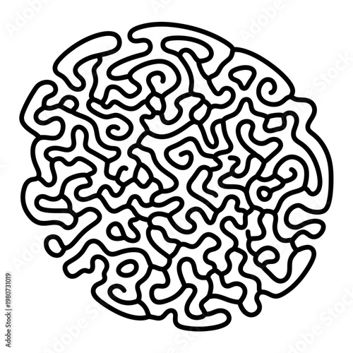 Black maze puzzle brain teaser design.