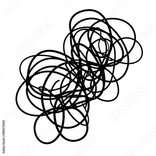 Black Rubber Bands Entangled Together.